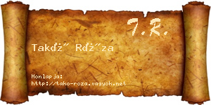 Takó Róza névjegykártya